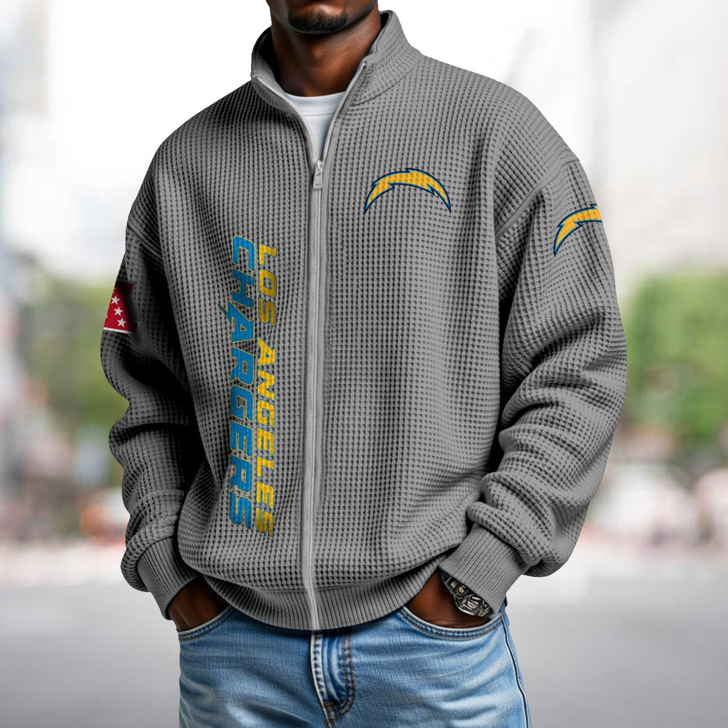 LAC x NFL Waffle Zip-Up Sweatshirt DATND TANTD