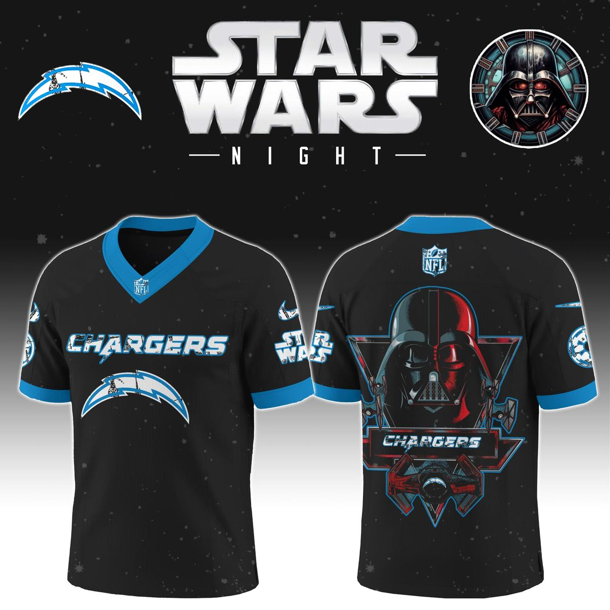 LAC x S.Wars Darth Vader 2025 Football Jersey DDT NTL