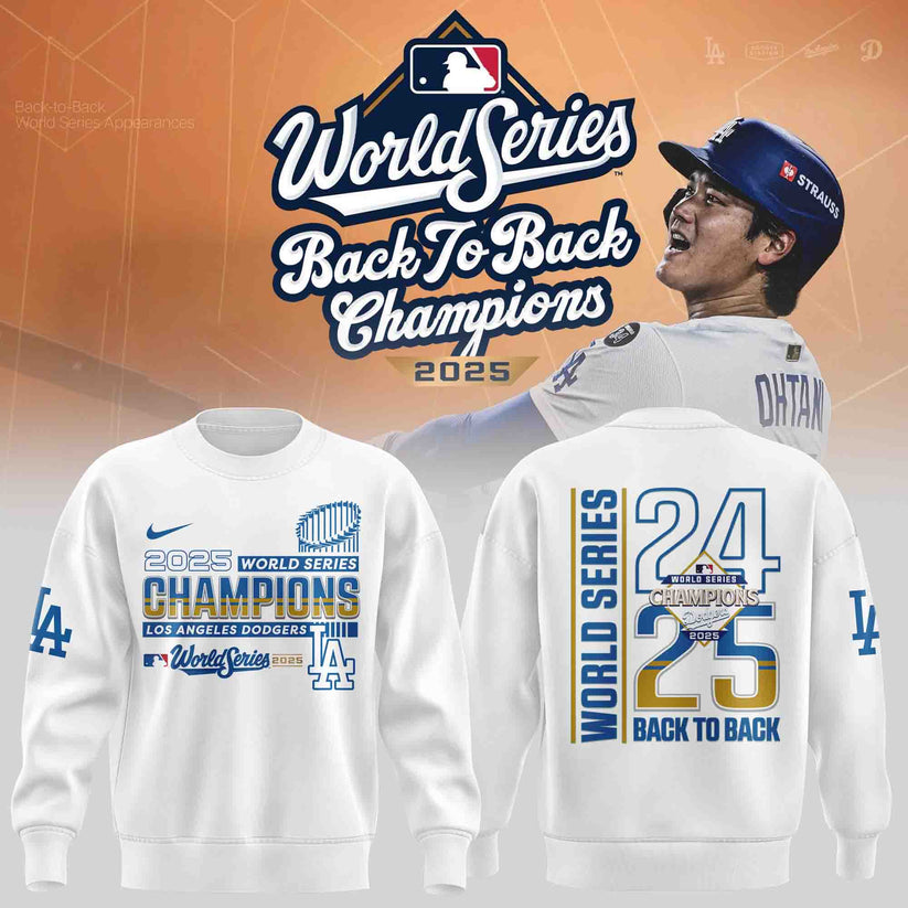 LAD x MLB 2025 Back to Back World Series Champions Sweatshirt DatND DVT