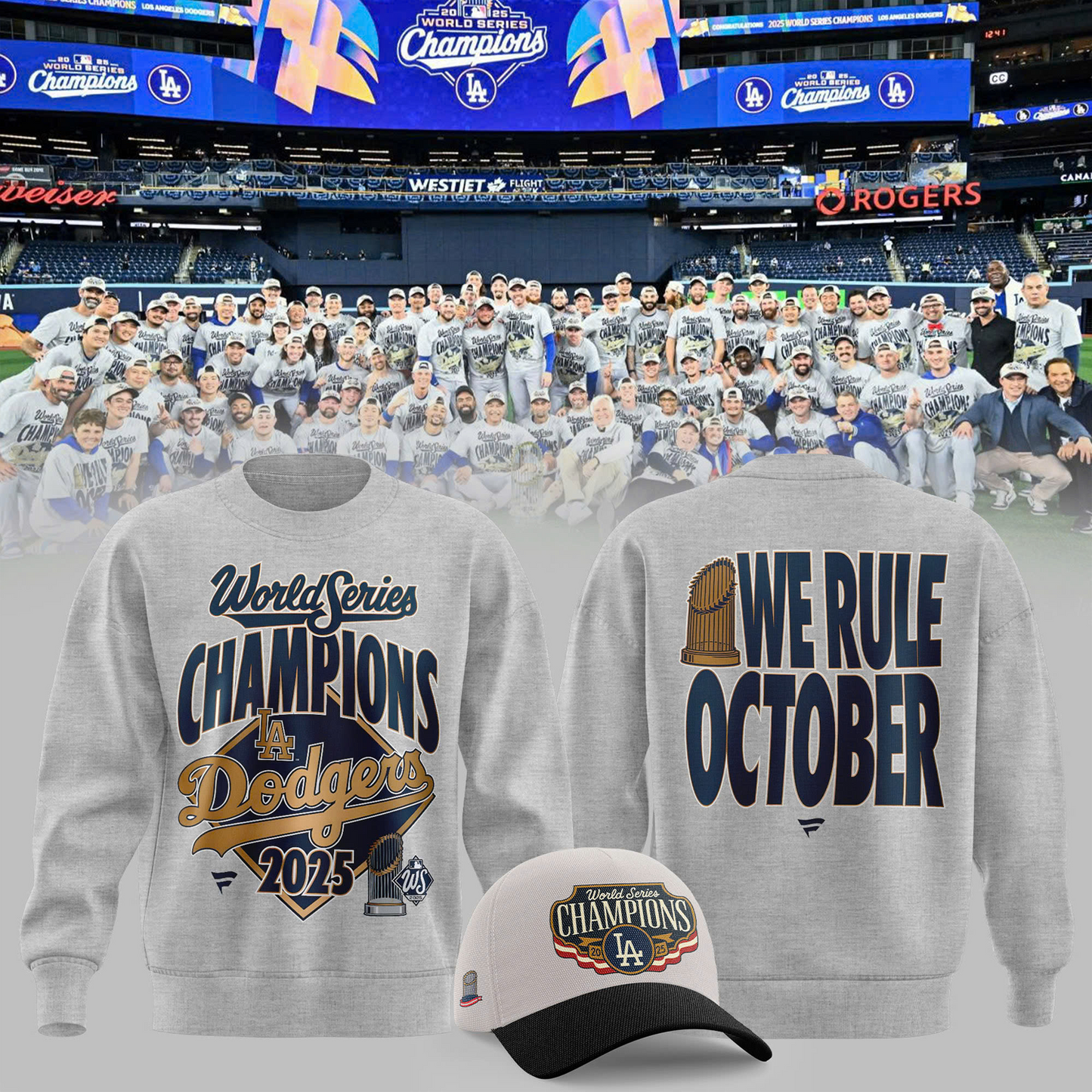 LAD x MLB 2025 Back to Back World Series Champions Sweatshirt V2 DATND TANTD