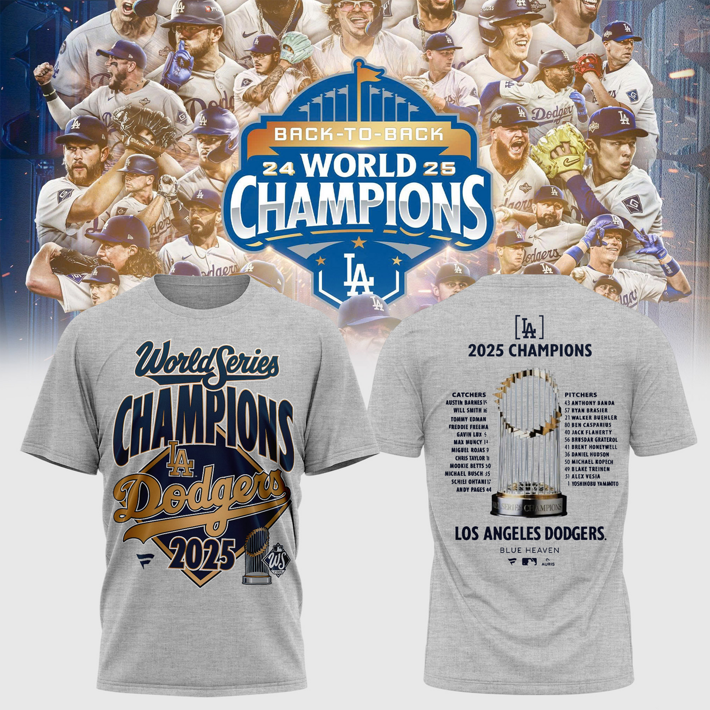 LAD x MLB 2025 World Series Champions 3D Shirt V3 DatND DVT