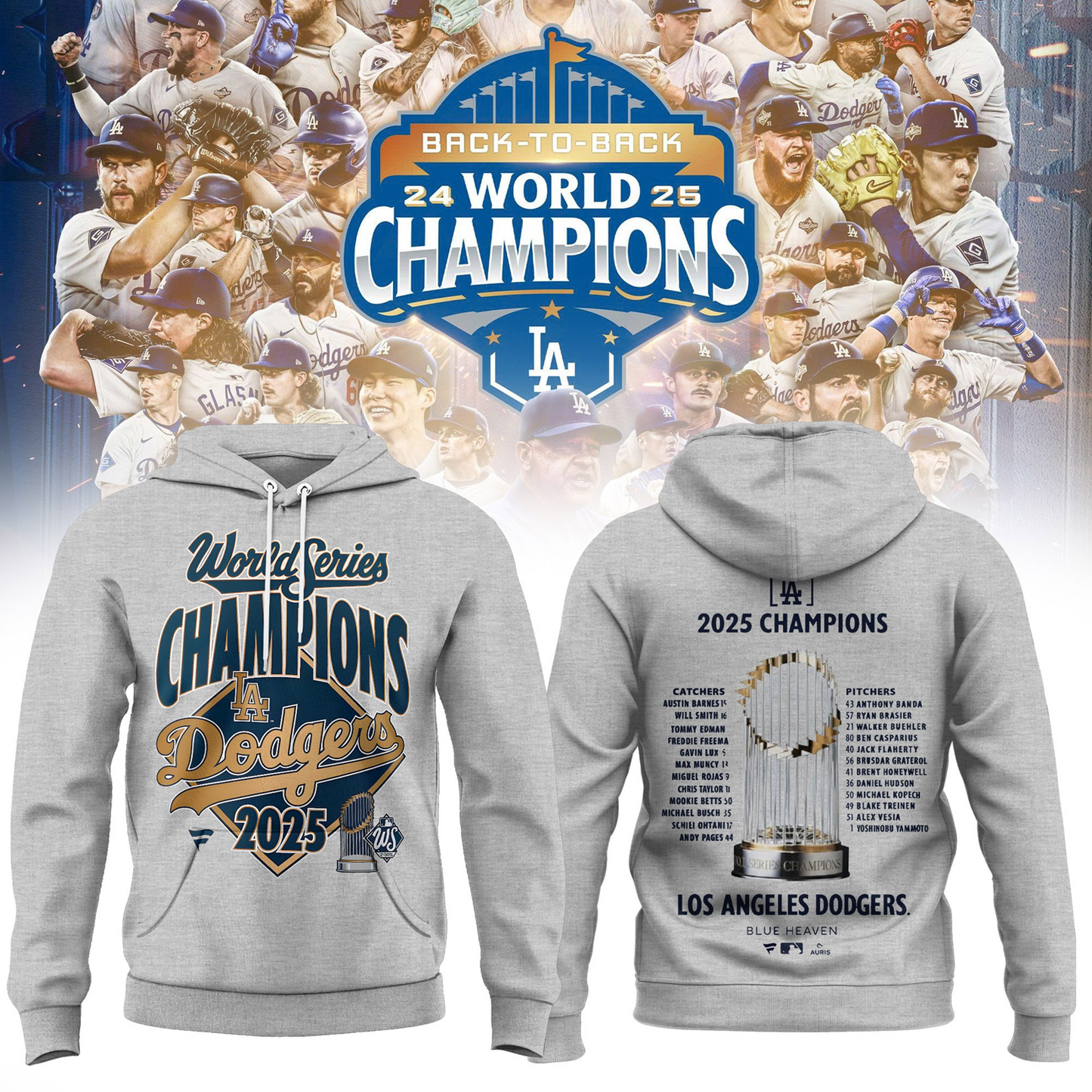 LAD x MLB 2025 World Series Champions Hoodie V3 DatND DVT