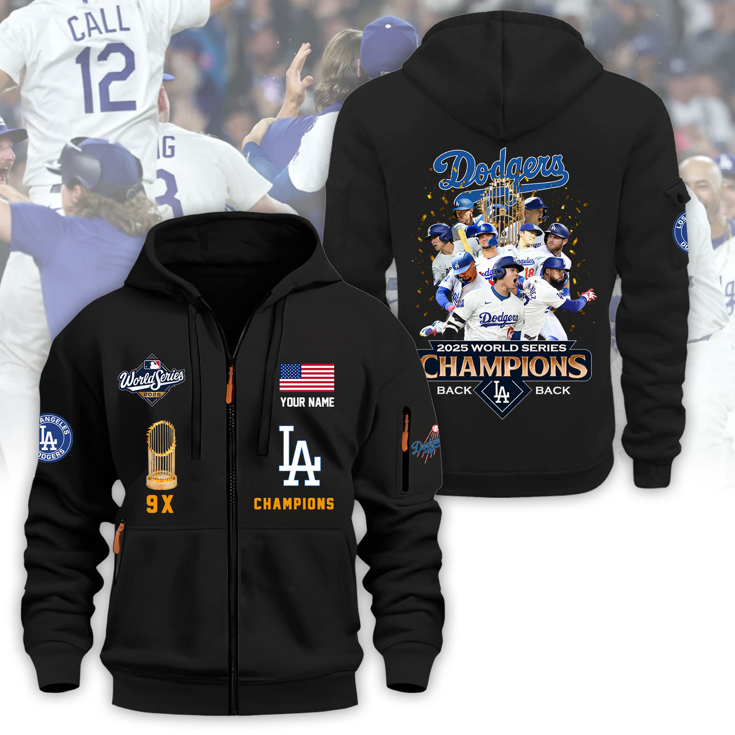 LAD x MLB 2025 World Series Champions Hoodie Zip V1 DatND DVT
