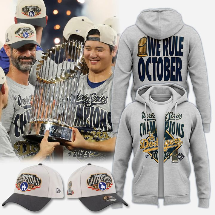 LAD x MLB 2025 World Series Champions Locker Room Zip Hoodie DatND DVT
