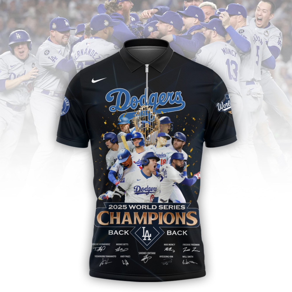 LAD x MLB 2025 World Series Champions Zip Polo V1 DatND DVT
