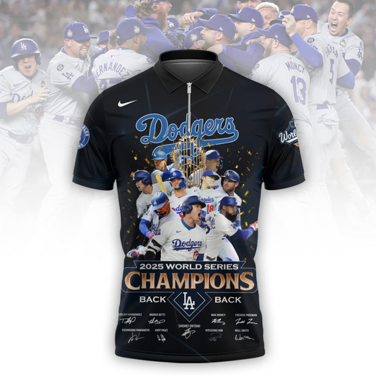 LAD x MLB 2025 World Series Champions Zip Polo V1 DatND DVT
