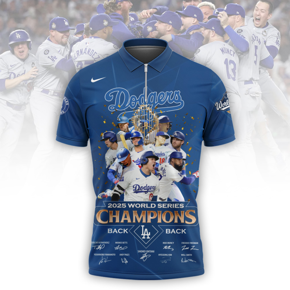 LAD x MLB 2025 World Series Champions Zip Polo V1 DatND DVT