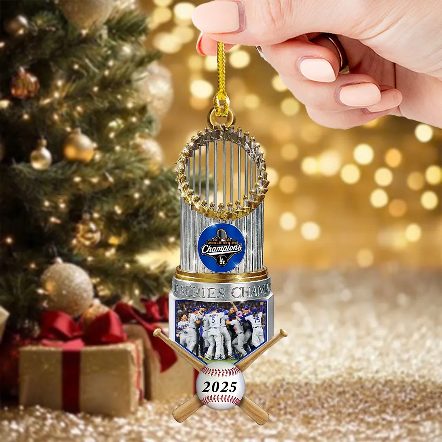 LAD x MLB World Series 20 Custom shape 2-sided Acrylic Ornament V2 DatND DVT