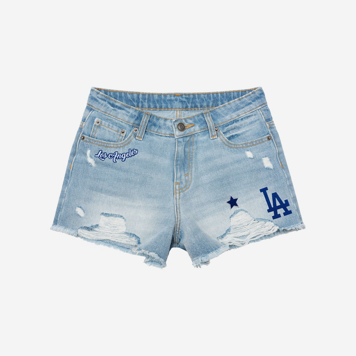 LAD Womens Team Logo Denim Shorts DDTTTV