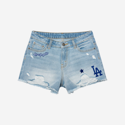 LAD Womens Team Logo Denim Shorts DDTTTV