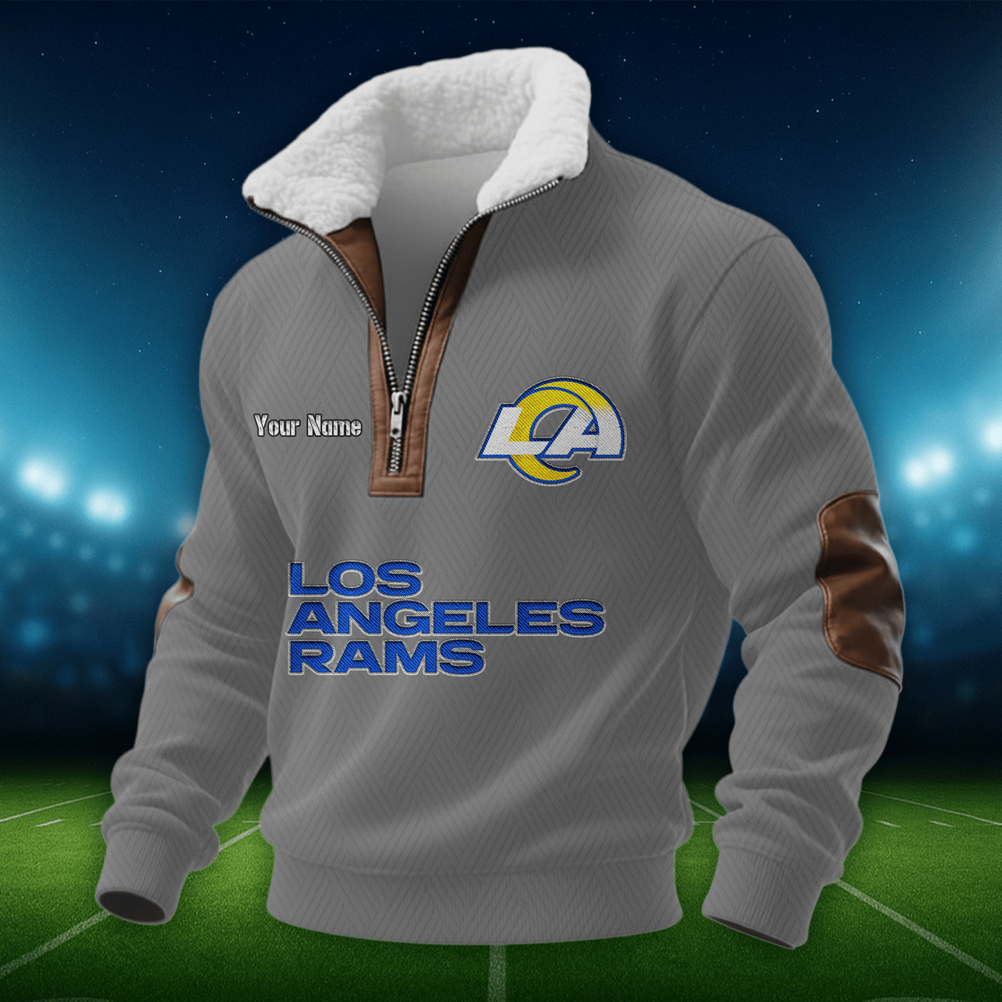 LAR NFL Men Fur Collar Sweatshirt DDT CTND