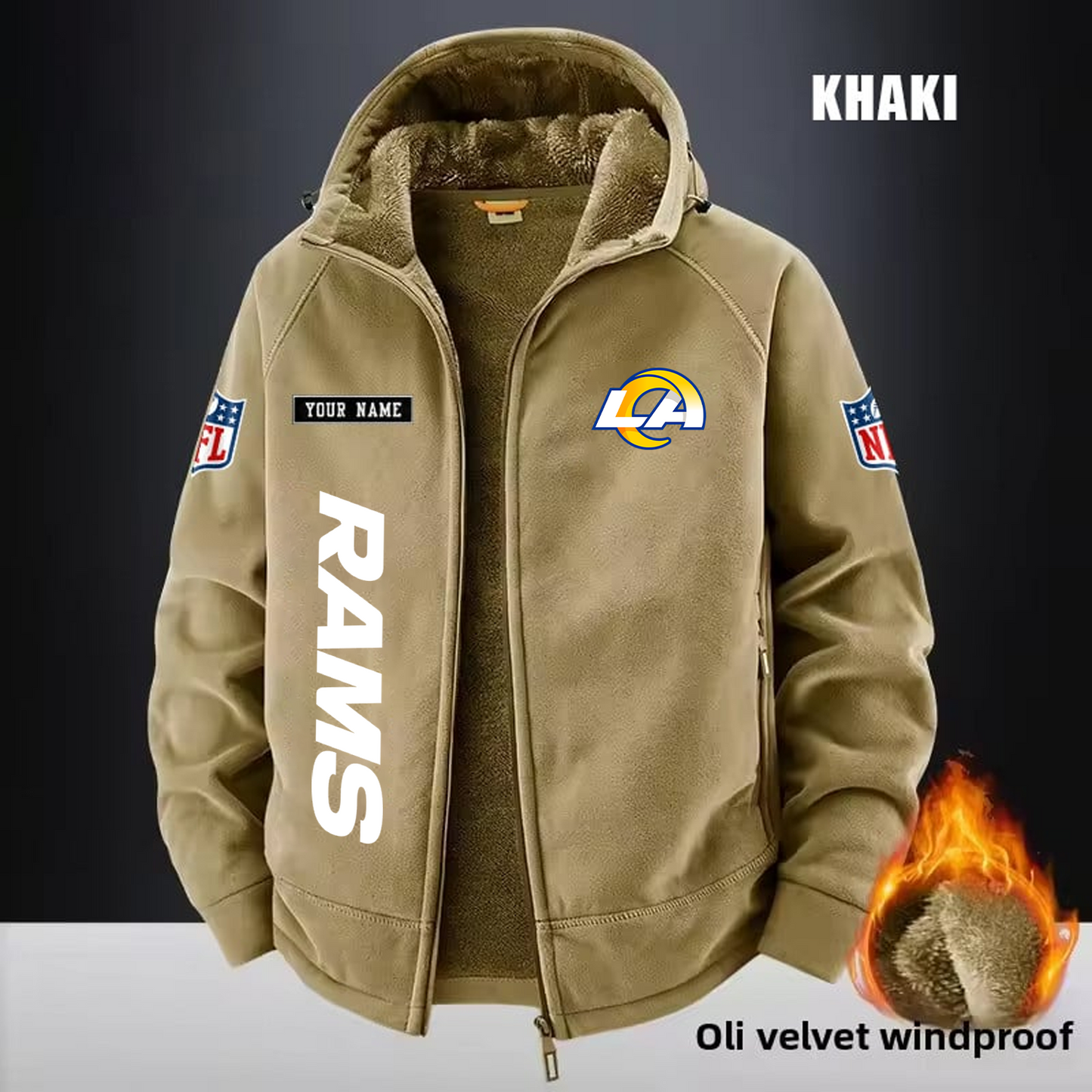 LAR x NFL 3D Half-zip Hoodie DATND TANTD