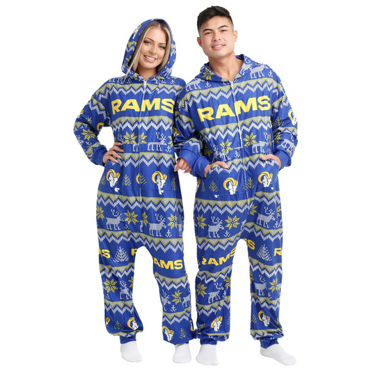 LAR x NFL Ugly Pattern One Piece Pajamas DATND TANTD