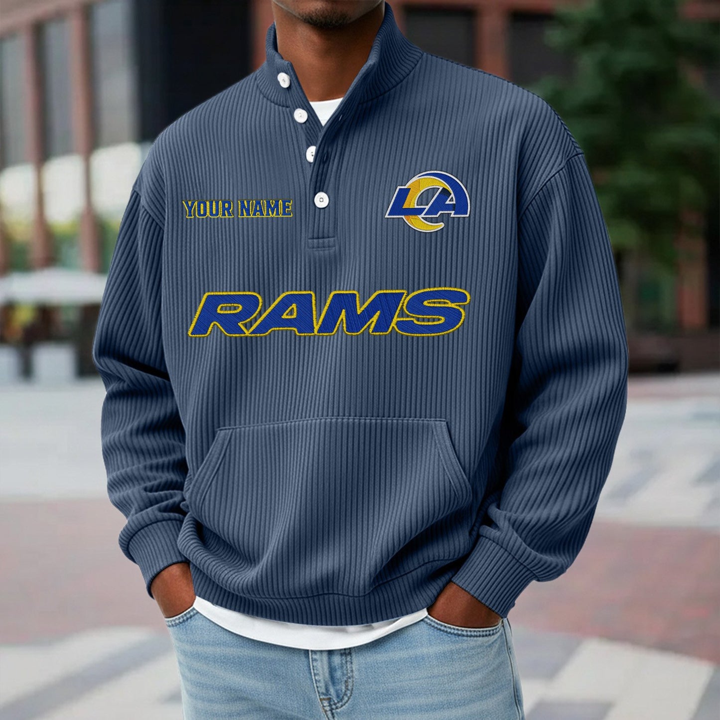 LAR x NFL Waffle High Neck Long Sleeved Sweatshirt DATND TANTD 221125