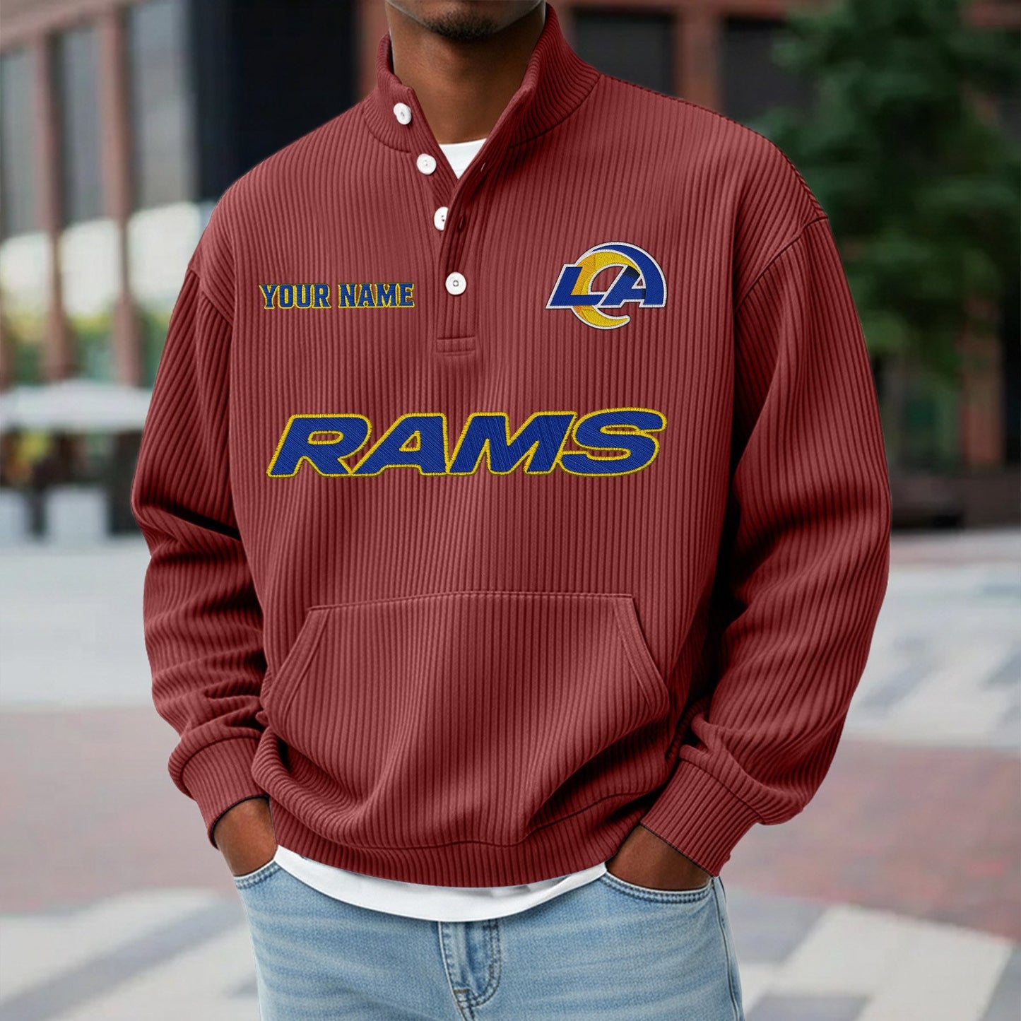 LAR x NFL Waffle High Neck Long Sleeved Sweatshirt DATND TANTD 221125