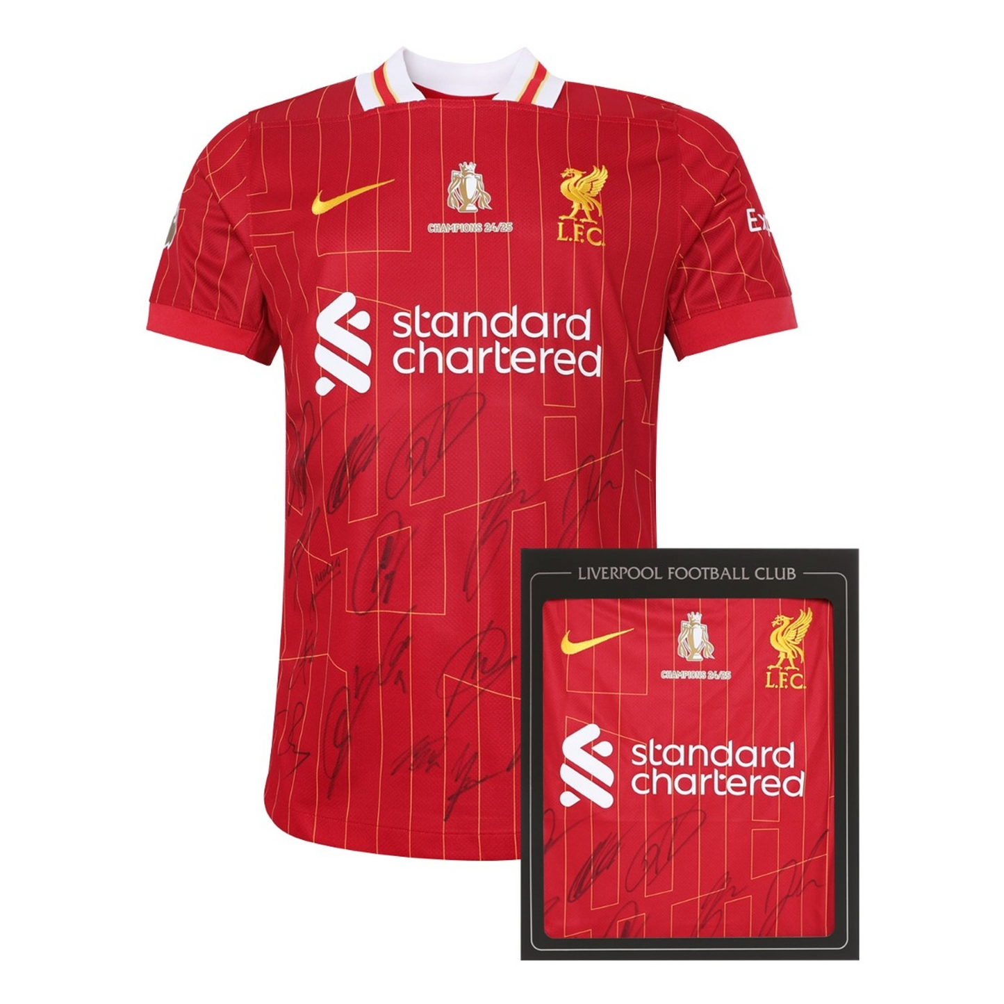 LFC Signed Champions 2425 Squad Boxed Shirt NDD