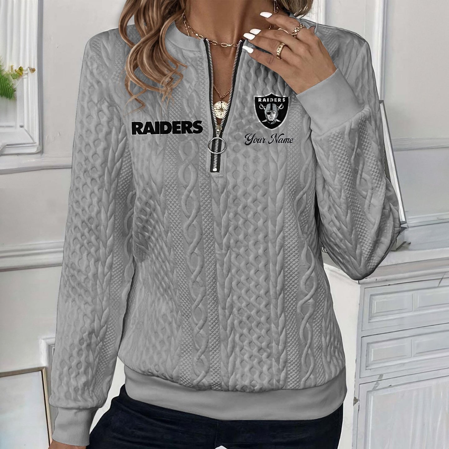 LV x NFL Women's Quilted Zip-UP Sweatshirt DatND DVT