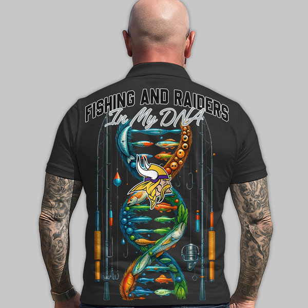 LVR Premium NFL Fishing In My DNA Polo Shirt DDT CTND