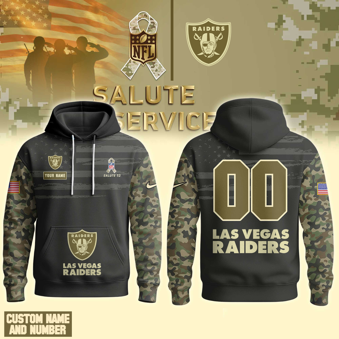 LVR Premium NFL Salute To Service Hoodie DDT  NTL