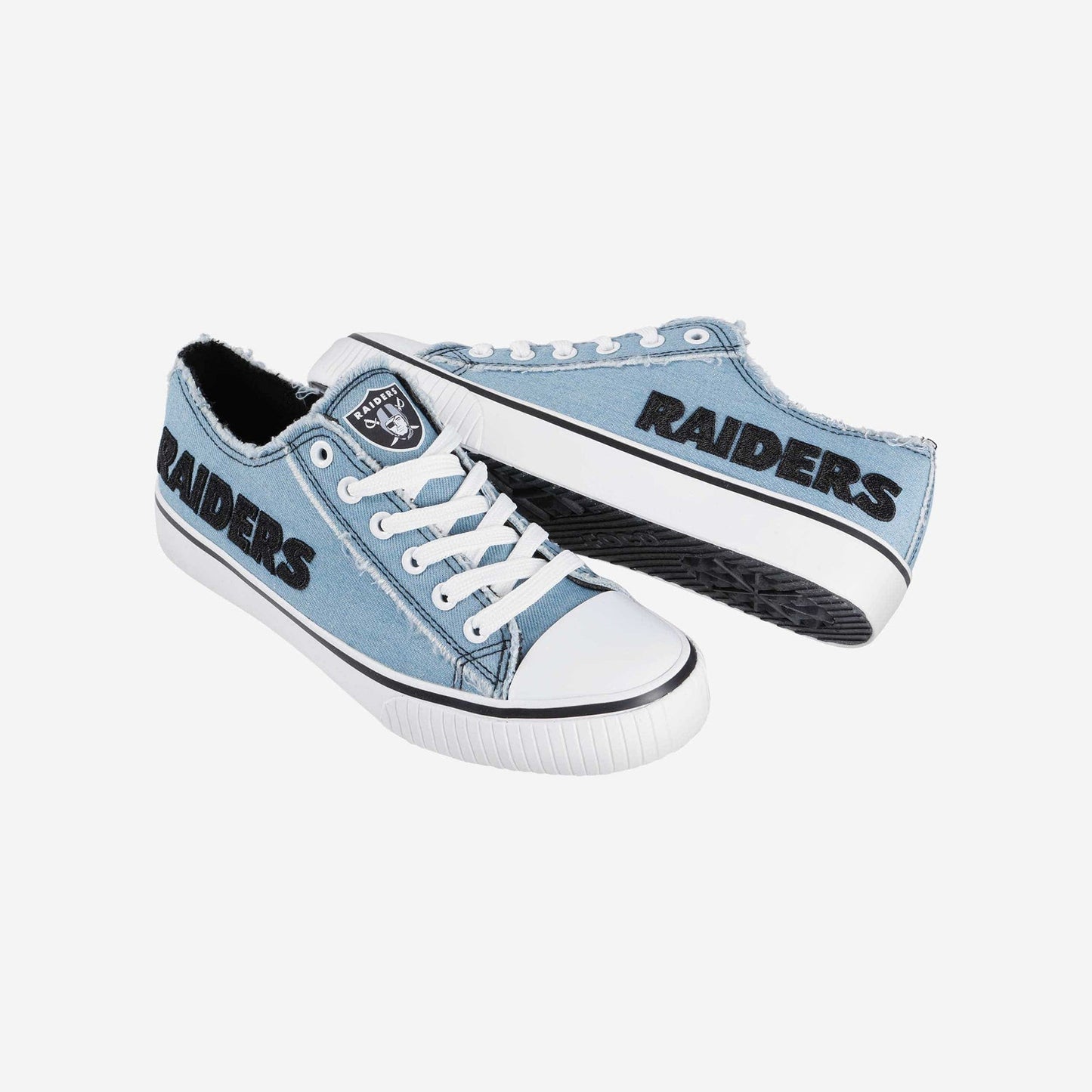 Las Vegas Raiders Womens Denim Low Top Canvas Shoes NDD