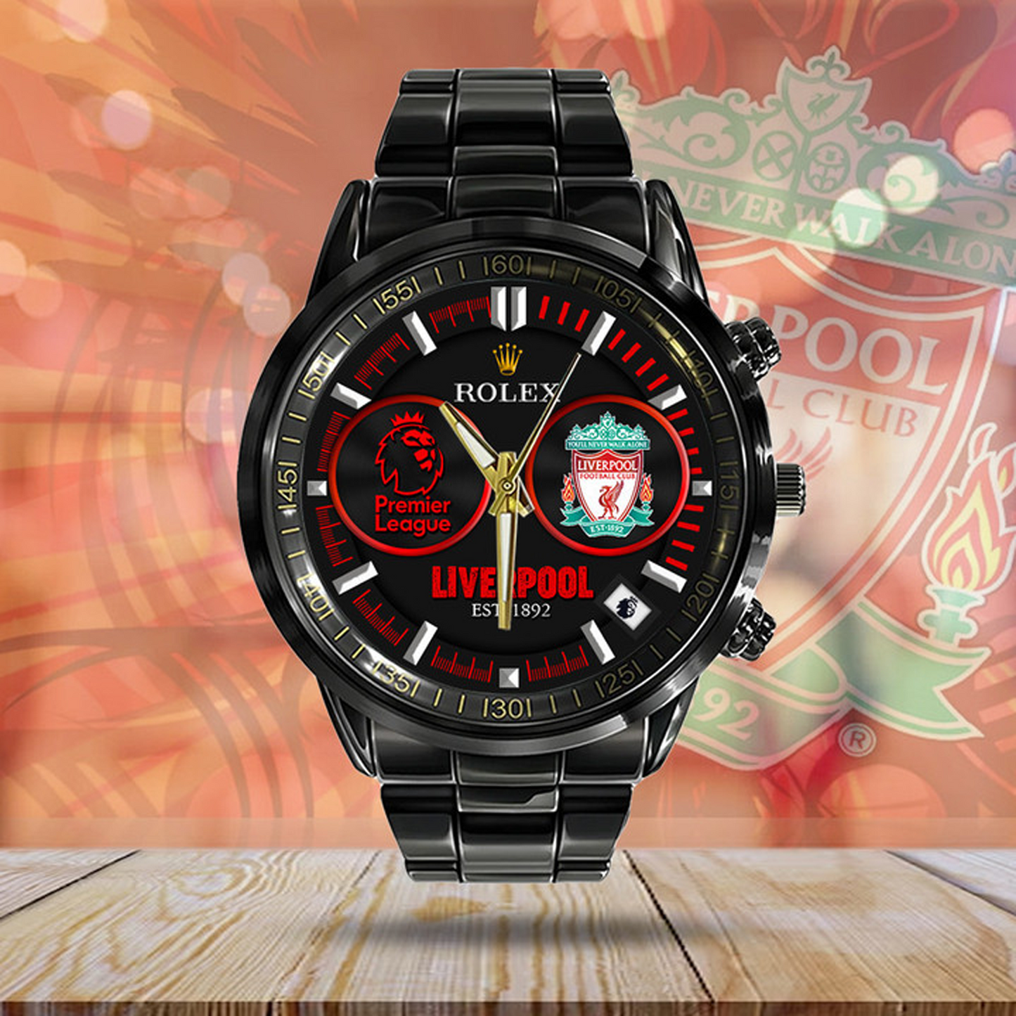 Liverpool FC Black Stainless Steel Watch 2604 V5 NDD