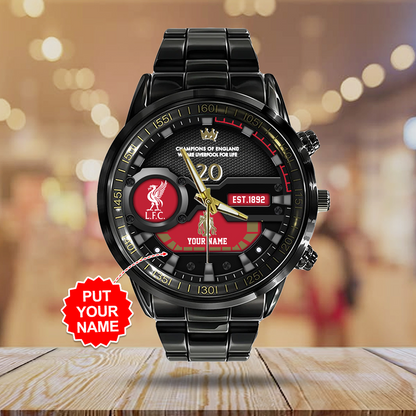 Liverpool FC Black Stainless Steel Watch V2 NDD