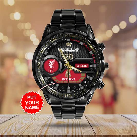 Liverpool FC Black Stainless Steel Watch V2 NDD