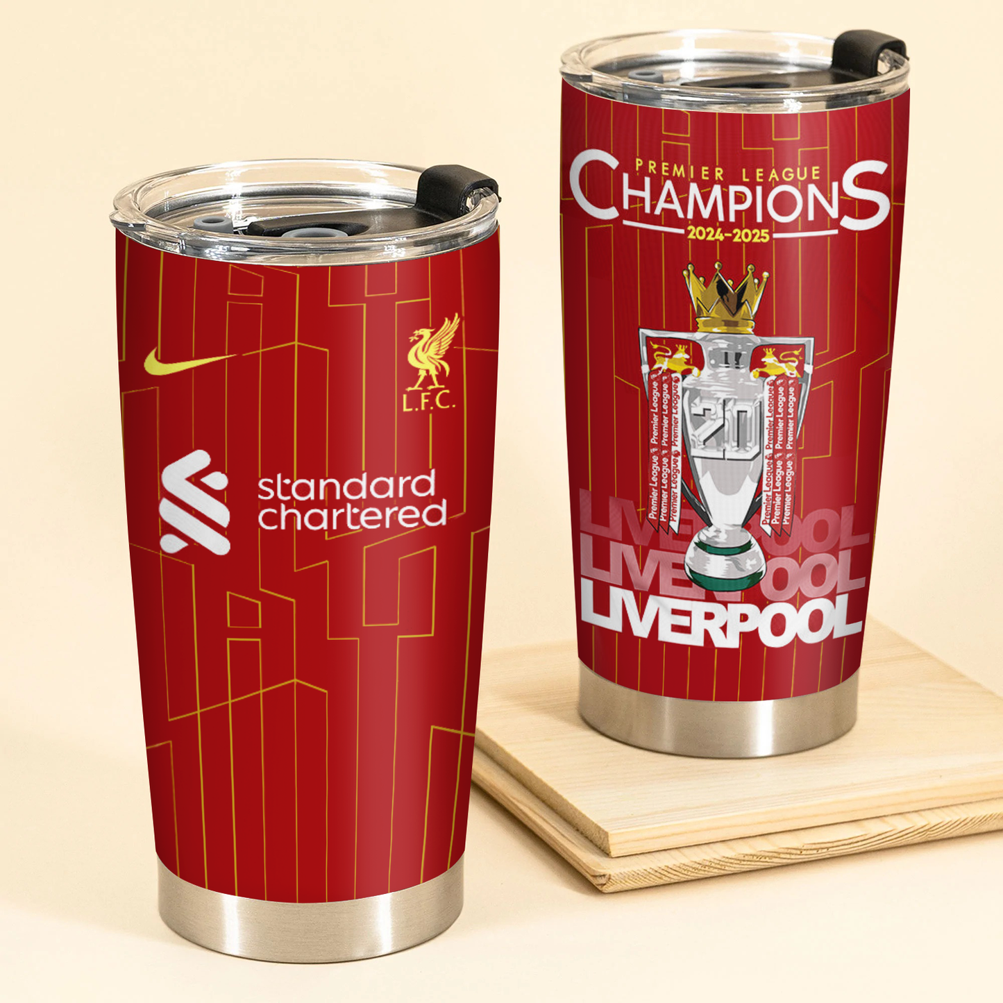 Liverpool FC Champions Premier League 20th 2025 Tumbler V2 DDTTTV
