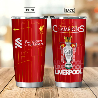 Liverpool FC Champions Premier League 20th 2025 Tumbler V2 DDTTTV