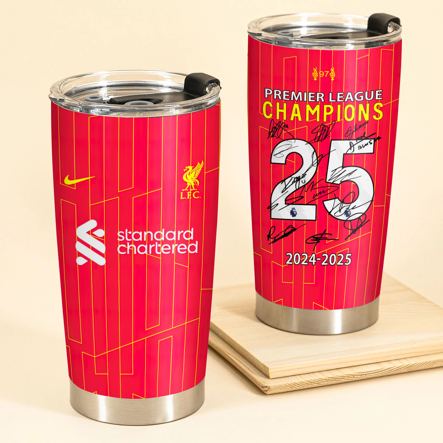 Liverpool FC Champions Premier League 20th 2025 Tumbler V3 DDTTTV