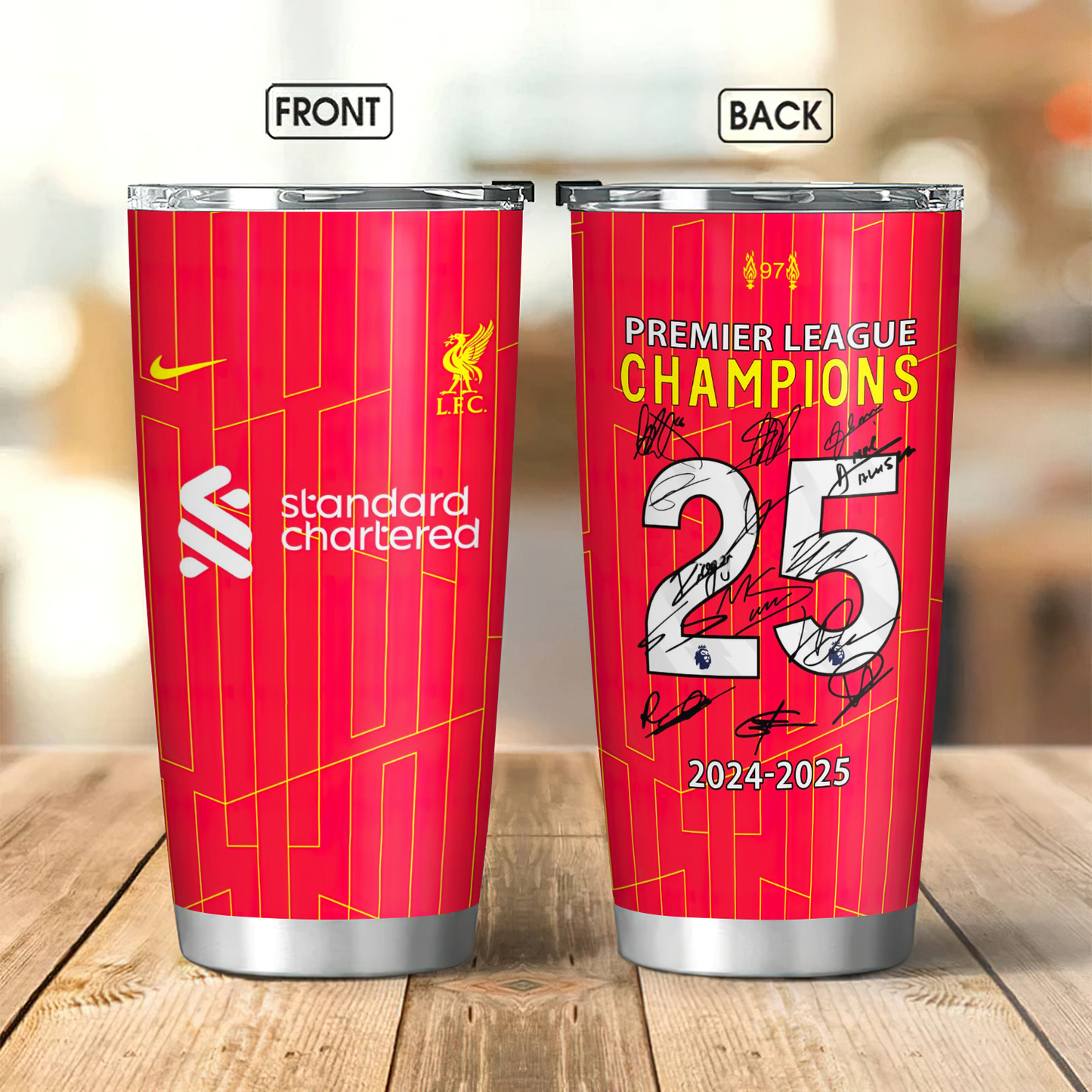 Liverpool FC Champions Premier League 20th 2025 Tumbler V3 DDTTTV
