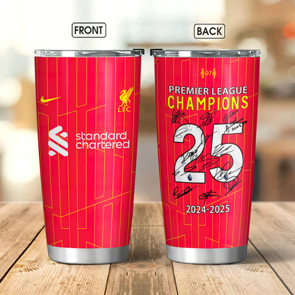 Liverpool FC Champions Premier League 20th 2025 Tumbler V3 DDTTTV