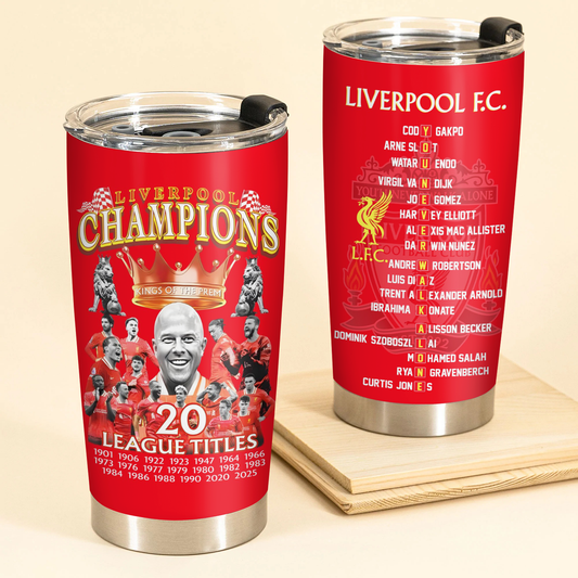 Liverpool FC Champions Premier League 20th 2025 Tumbler V5 DDTTTV