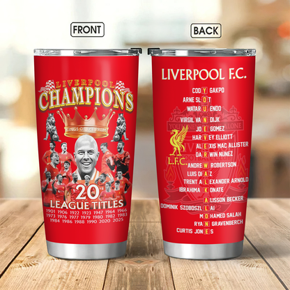 Liverpool FC Champions Premier League 20th 2025 Tumbler V5 DDTTTV
