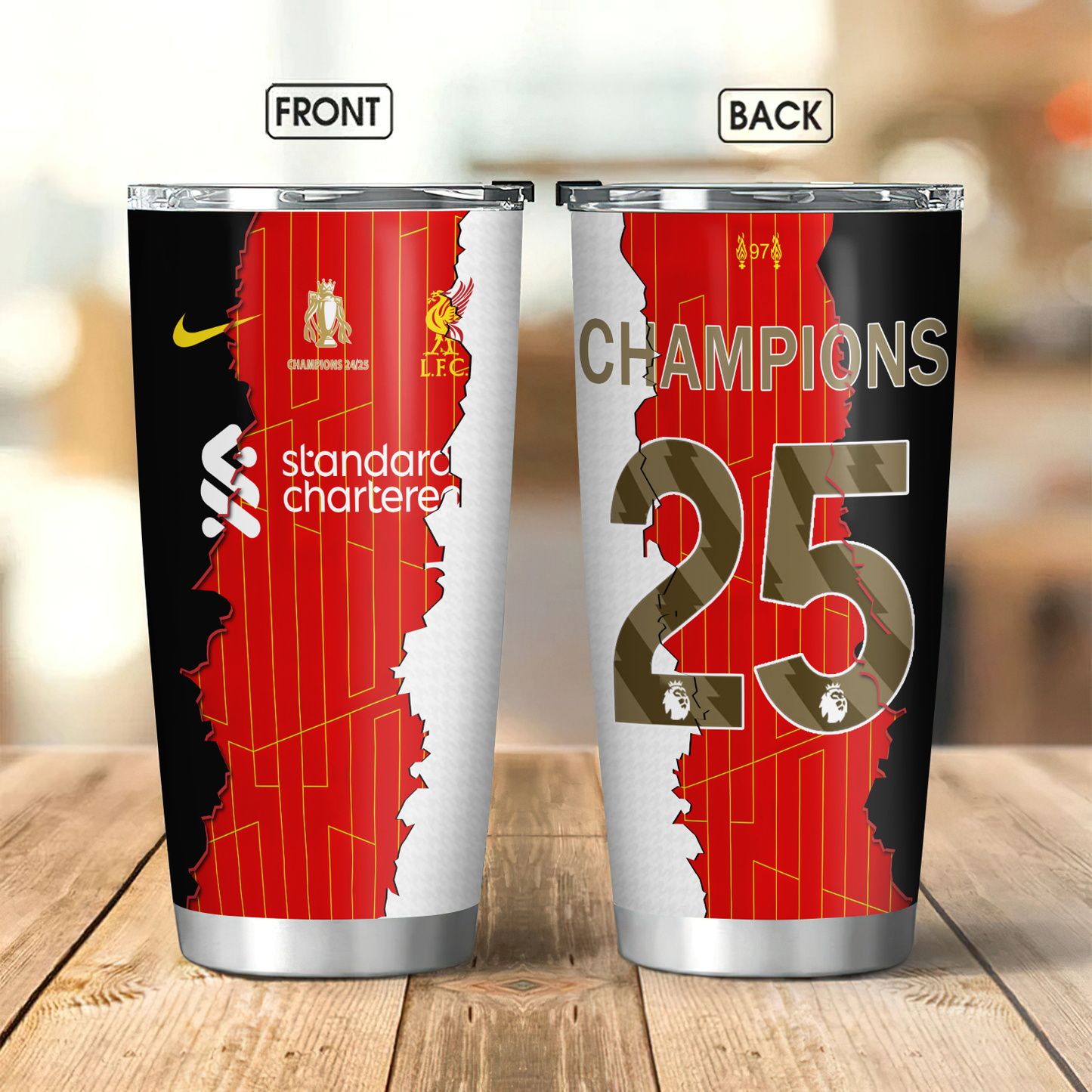 Liverpool FC Champions Premier League 20th 2025 Tumbler V9 DDTTTV