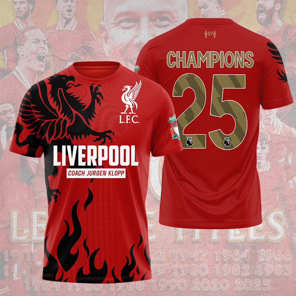 Liverpool FC Champions Premier League 20th 2025 V5 Shirt DDTTTV
