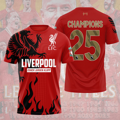 Liverpool FC Champions Premier League 20th 2025 V5 Shirt DDTTTV