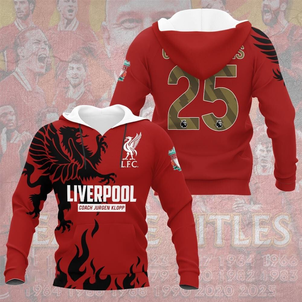 Liverpool FC Champions Premier League 20th 2025 V5 Shirt DDTTTV