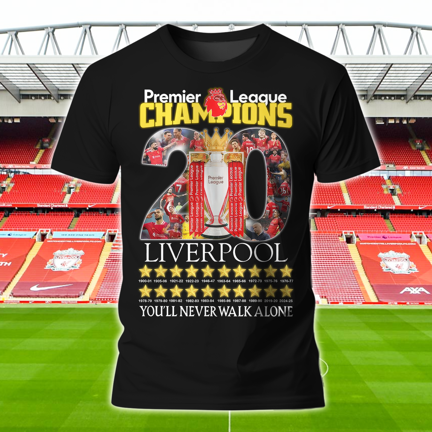 Liverpool FC Premier League Champions 2025 V11 Shirt DDTCTND