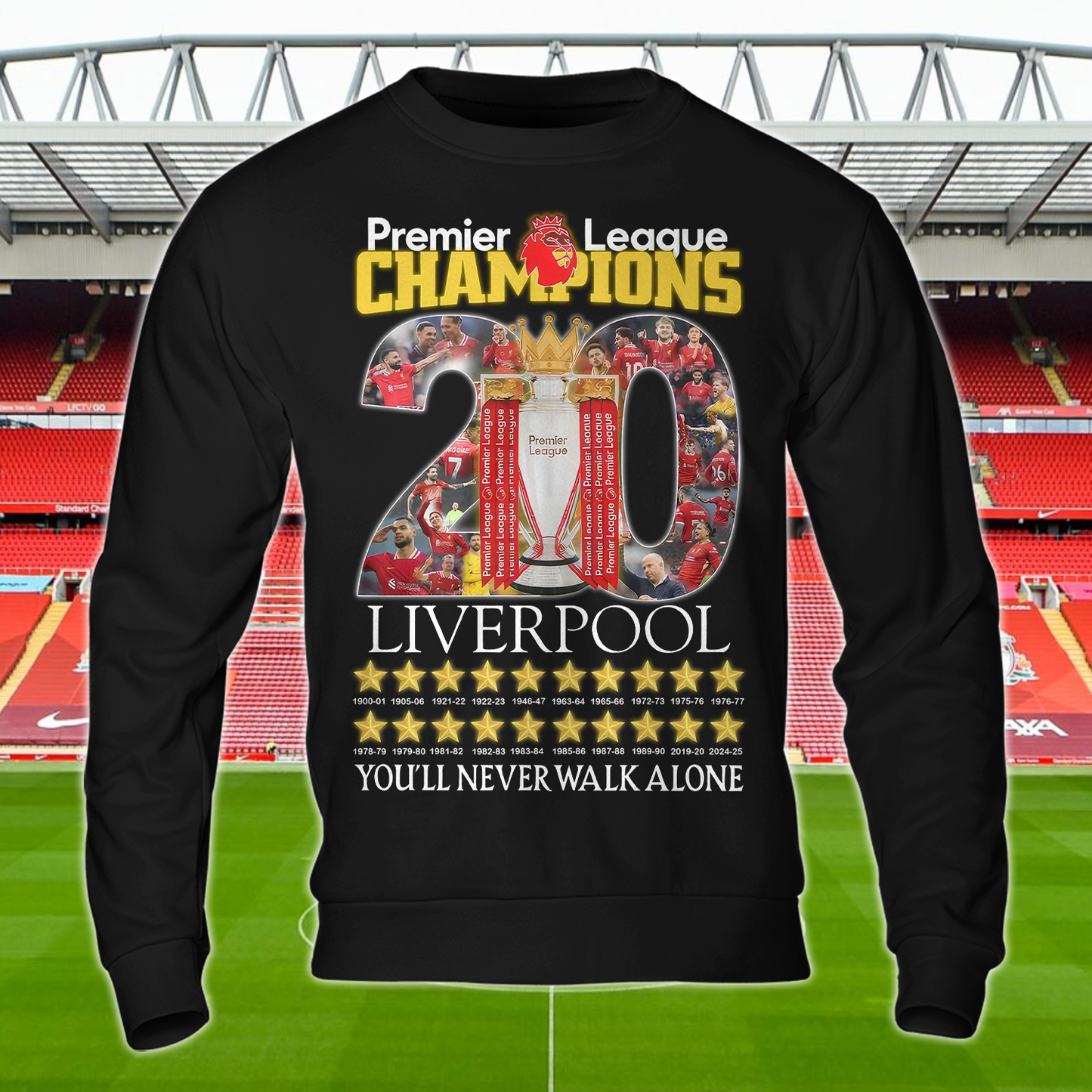 Liverpool FC Premier League Champions 2025 V11 Shirt DDTCTND