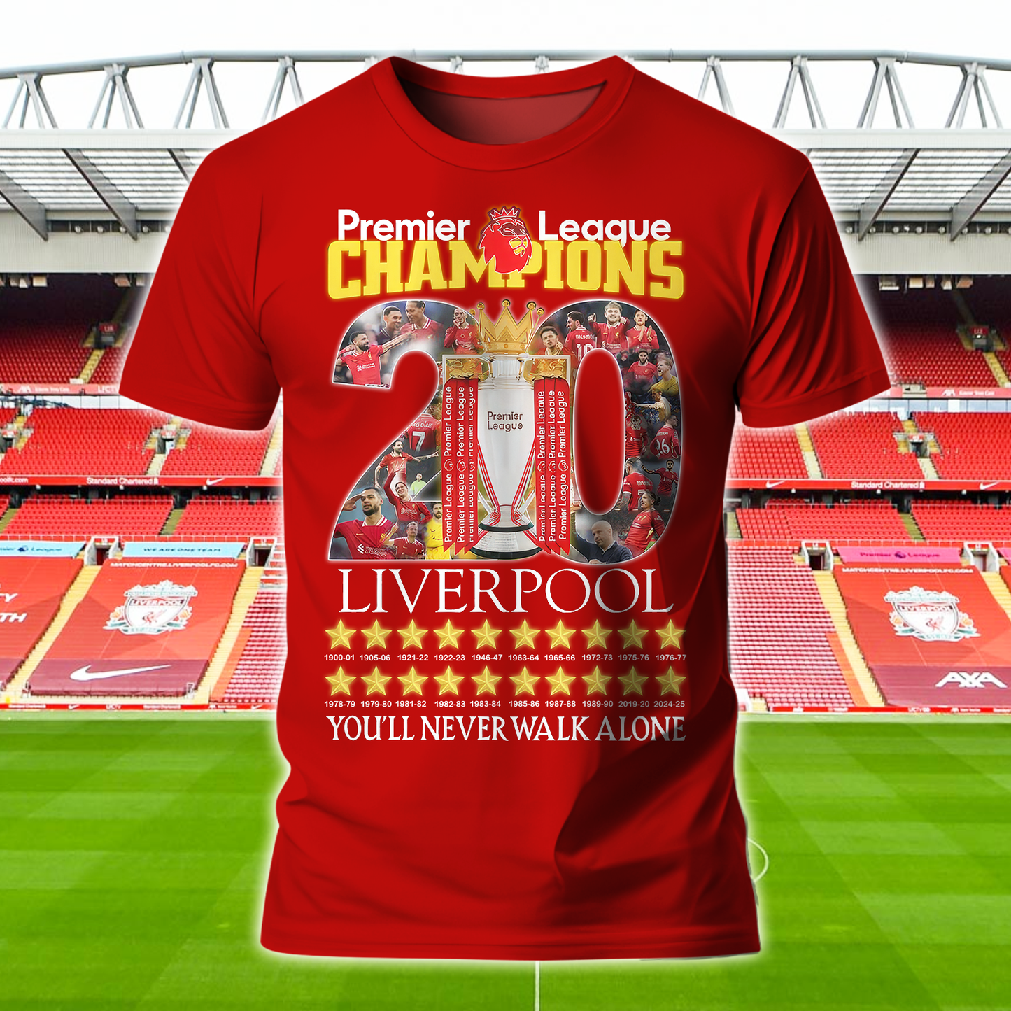 Liverpool FC Premier League Champions 2025 V11 Shirt DDTCTND