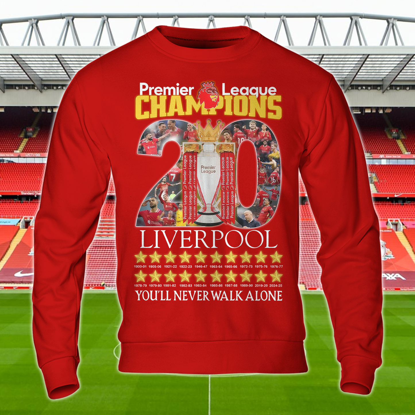 Liverpool FC Premier League Champions 2025 V11 Shirt DDTCTND