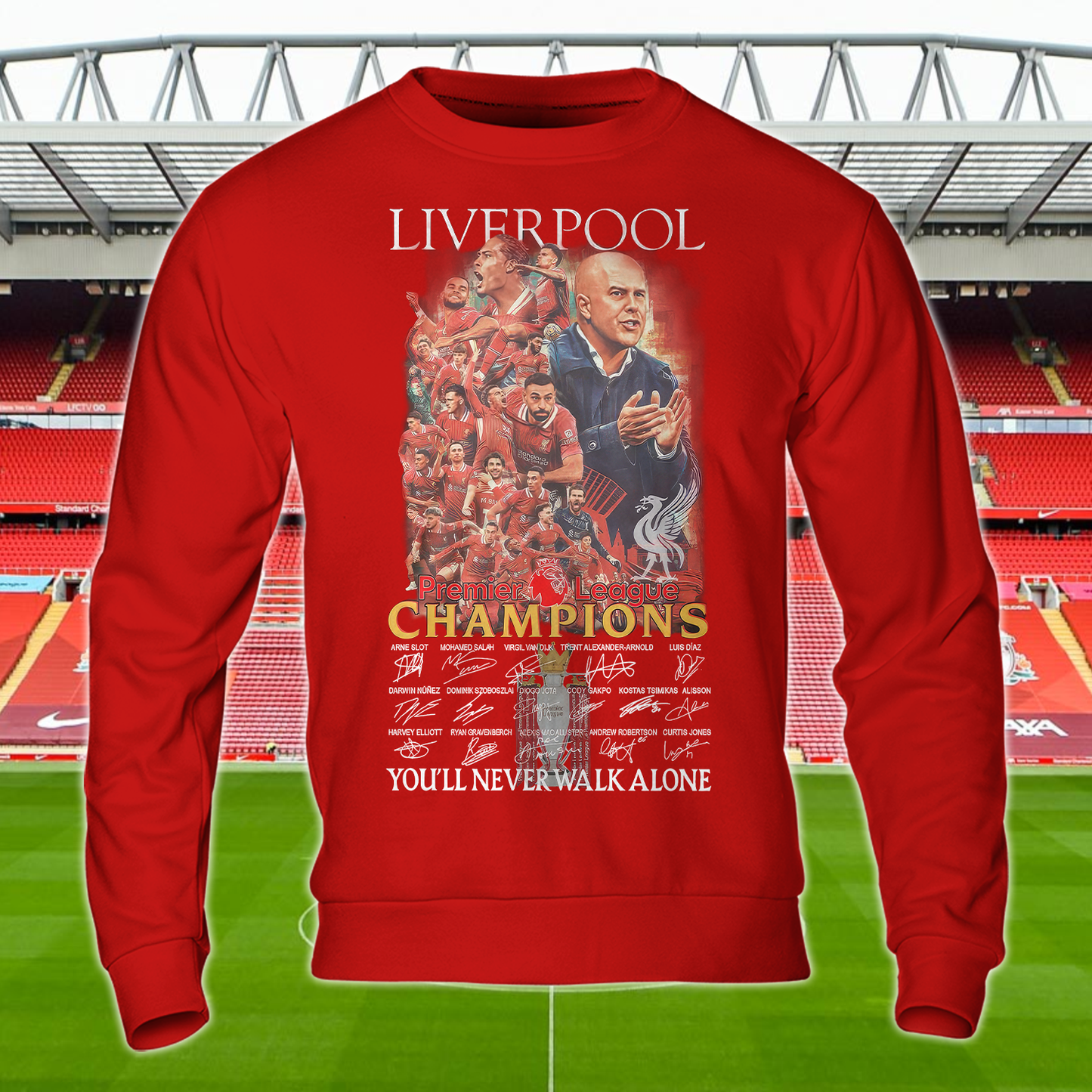 Liverpool FC Premier League Champions 2025 V12 Shirt DDTCTND