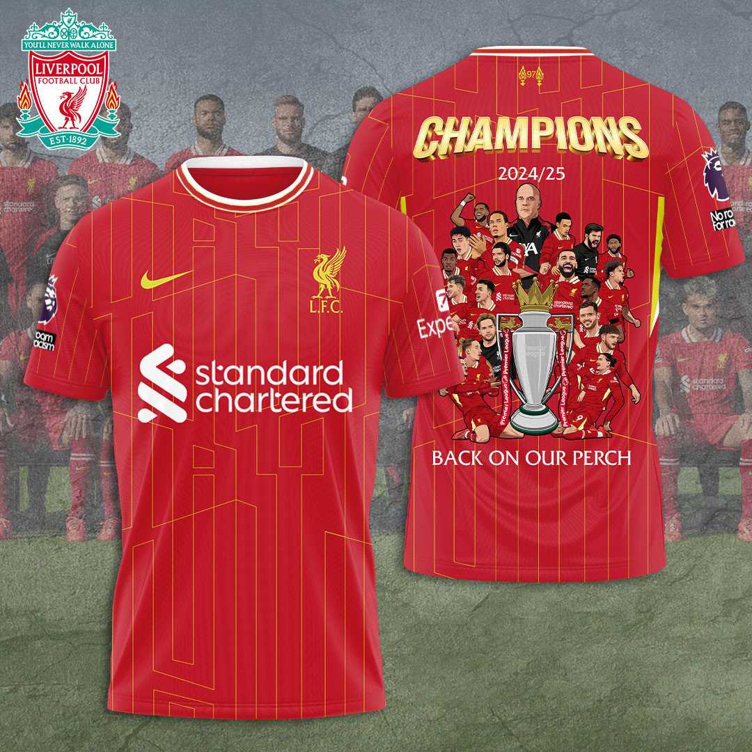 Liverpool FC Premier League Champions 2025 V18 Shirt DDTCTND