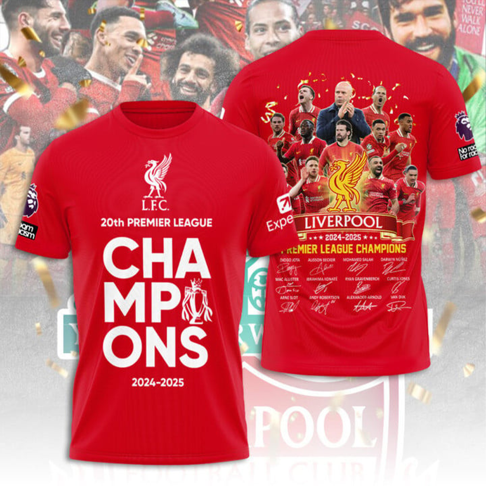 Liverpool FC Premier League Champions 2025 V21 Shirt DDTCTND