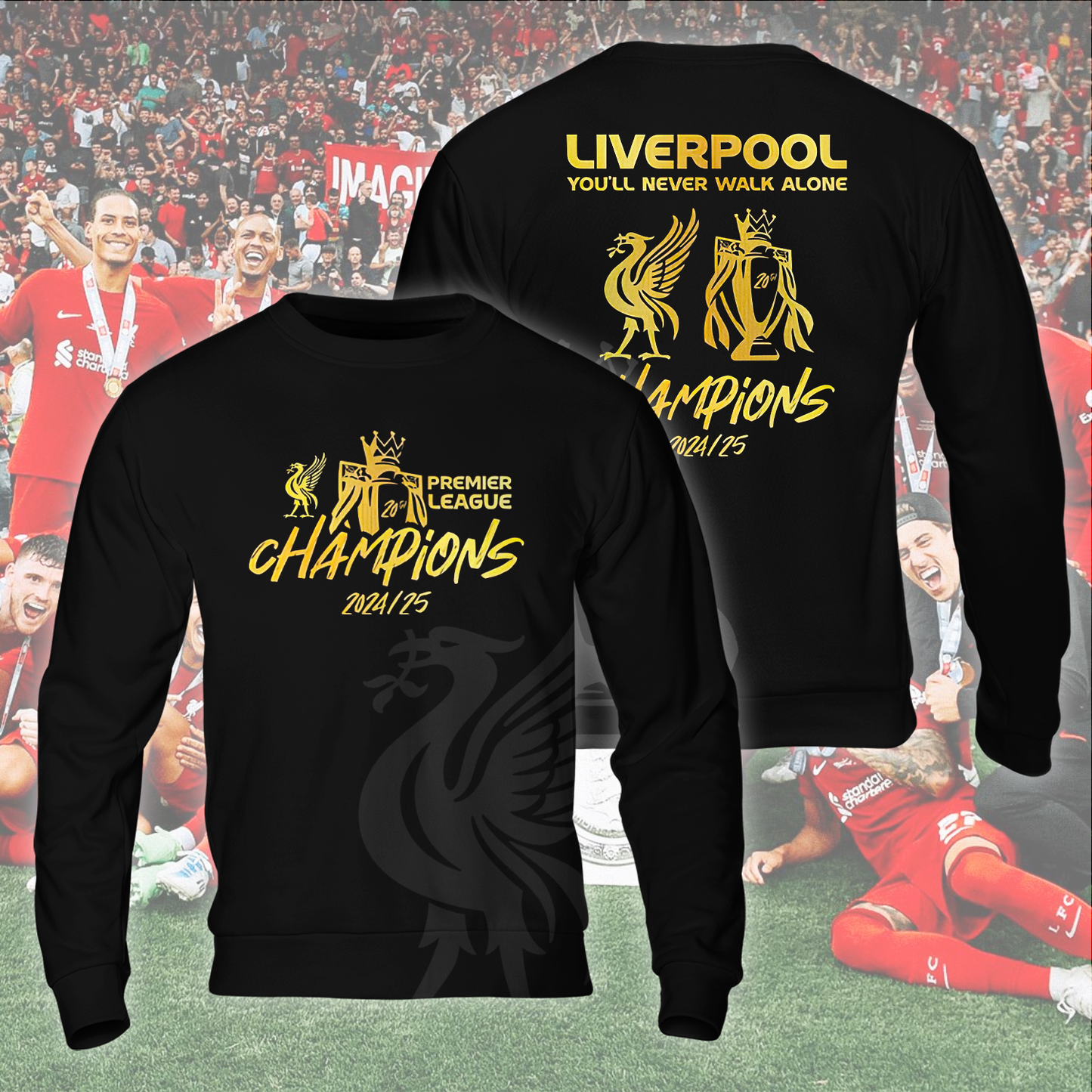Liverpool FC Premier League Champions 2025 V22 Shirt DDTCTND