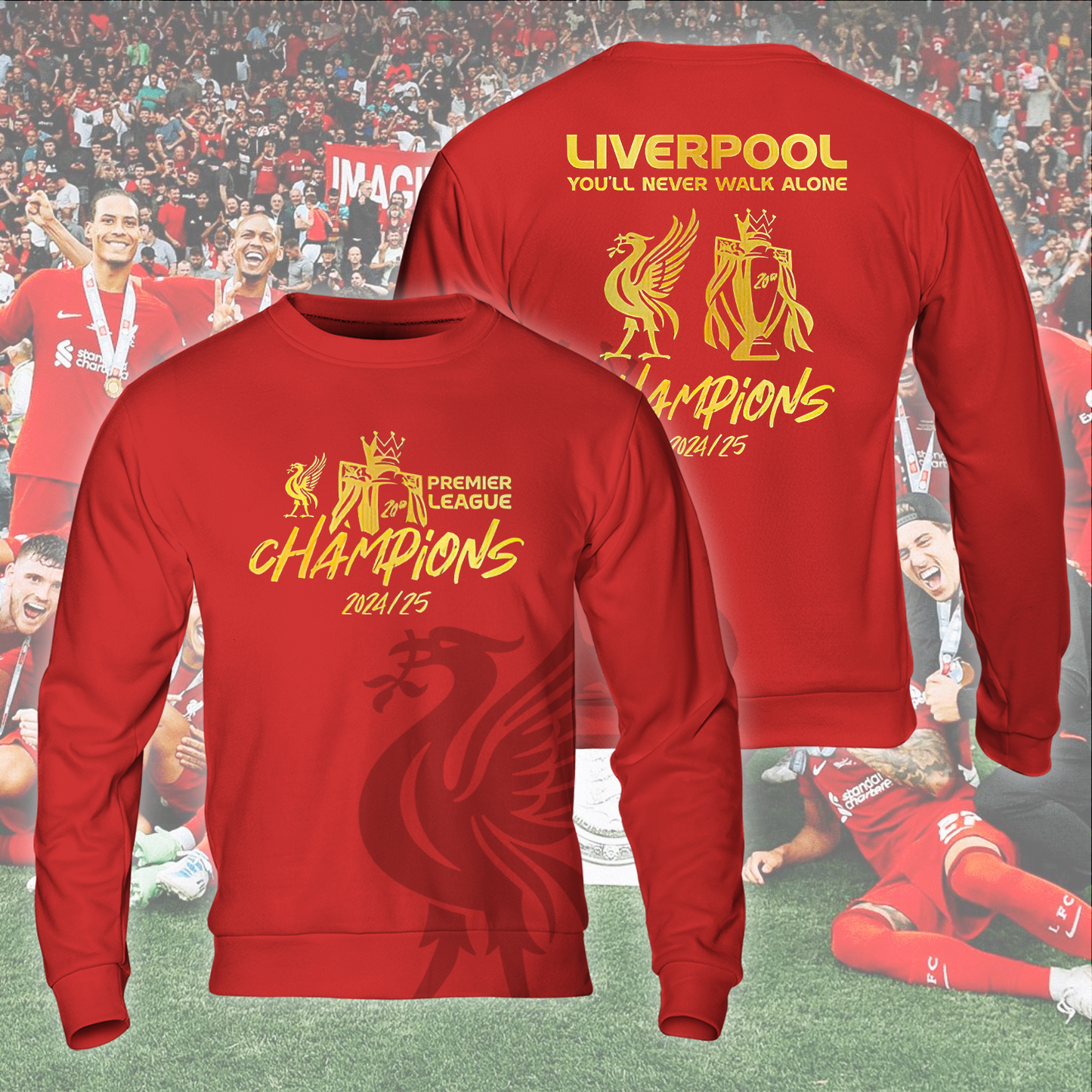 Liverpool FC Premier League Champions 2025 V22 Shirt DDTCTND