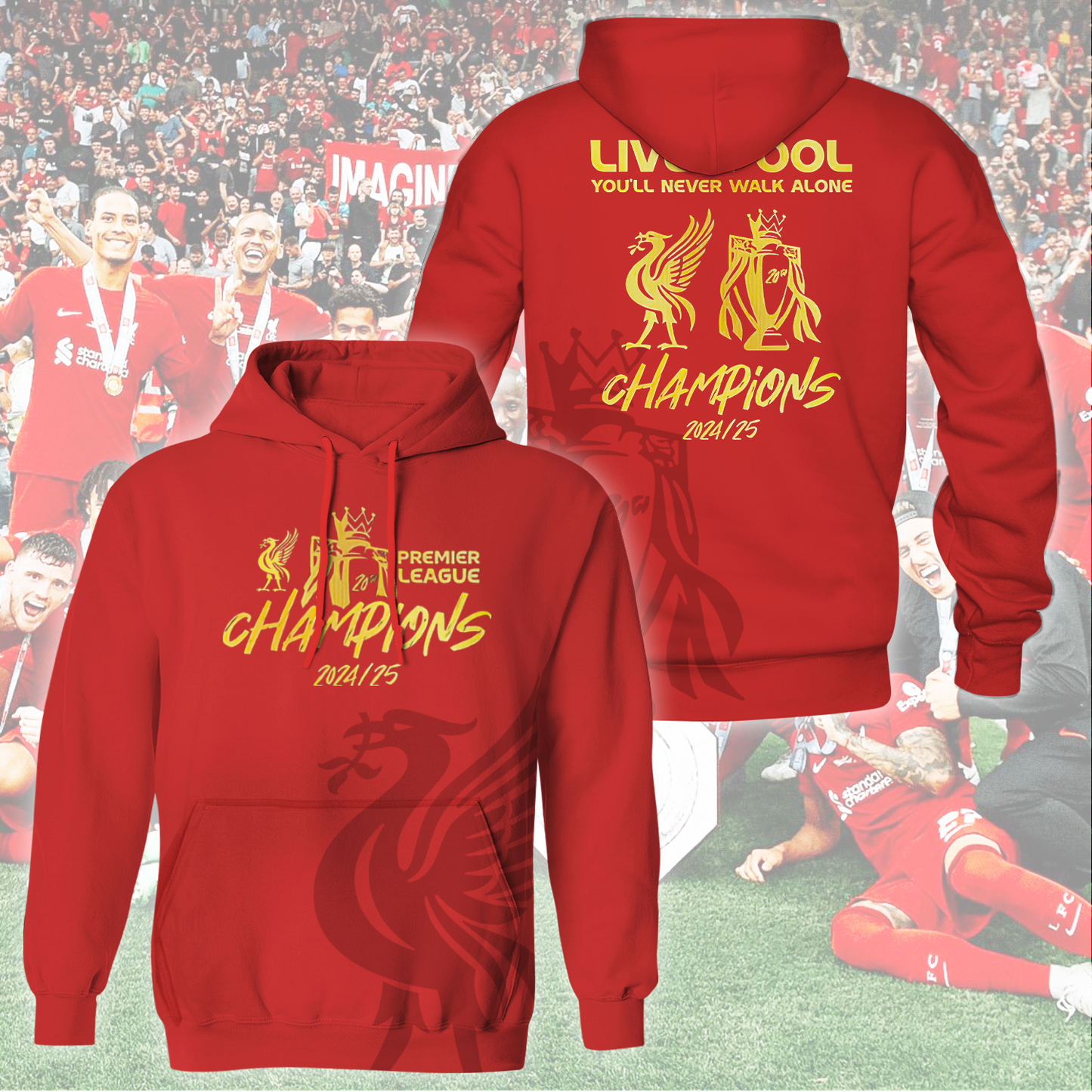 Liverpool FC Premier League Champions 2025 V22 Shirt DDTCTND