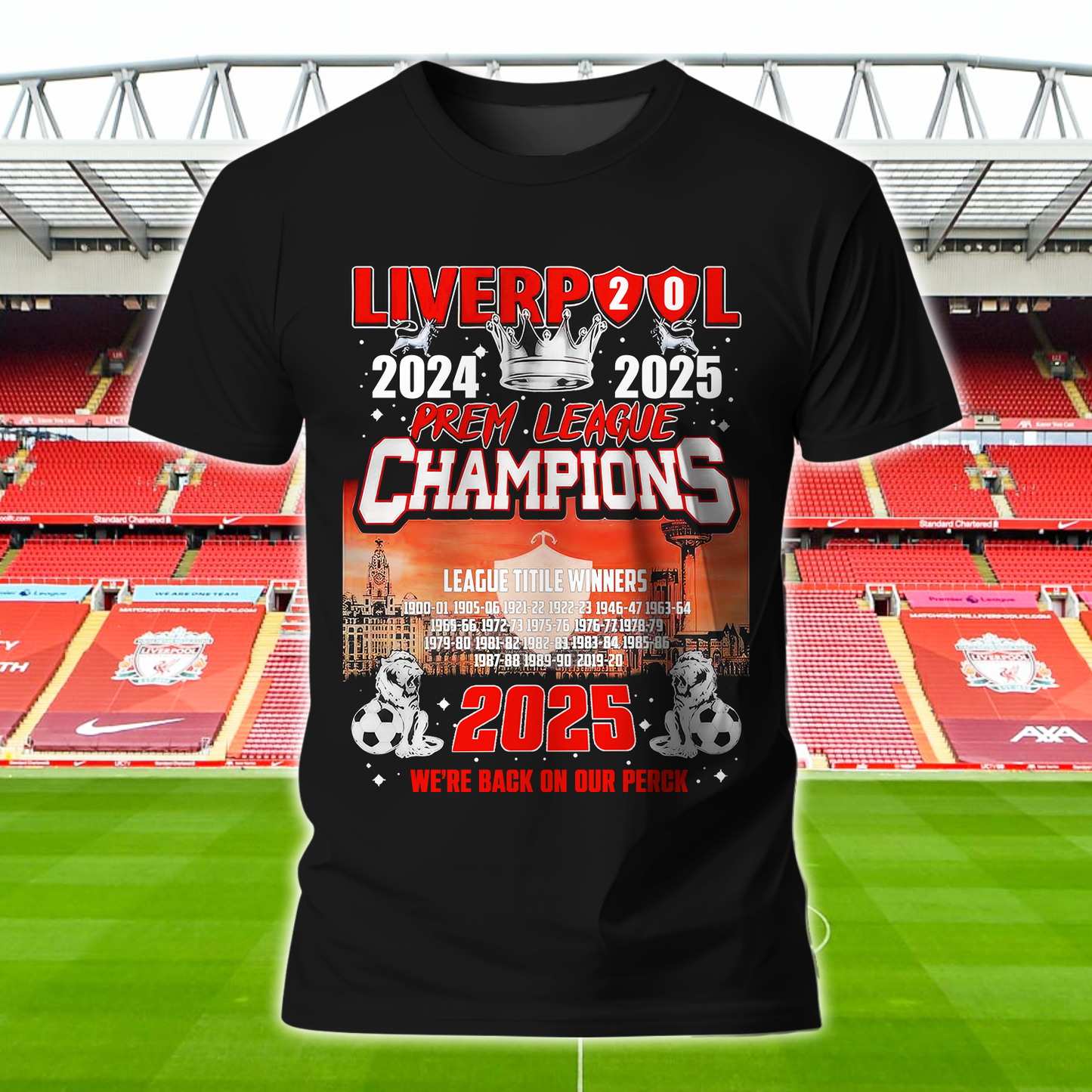 Liverpool FC Premier League Champions 2025 V2 Shirt DDTCTND