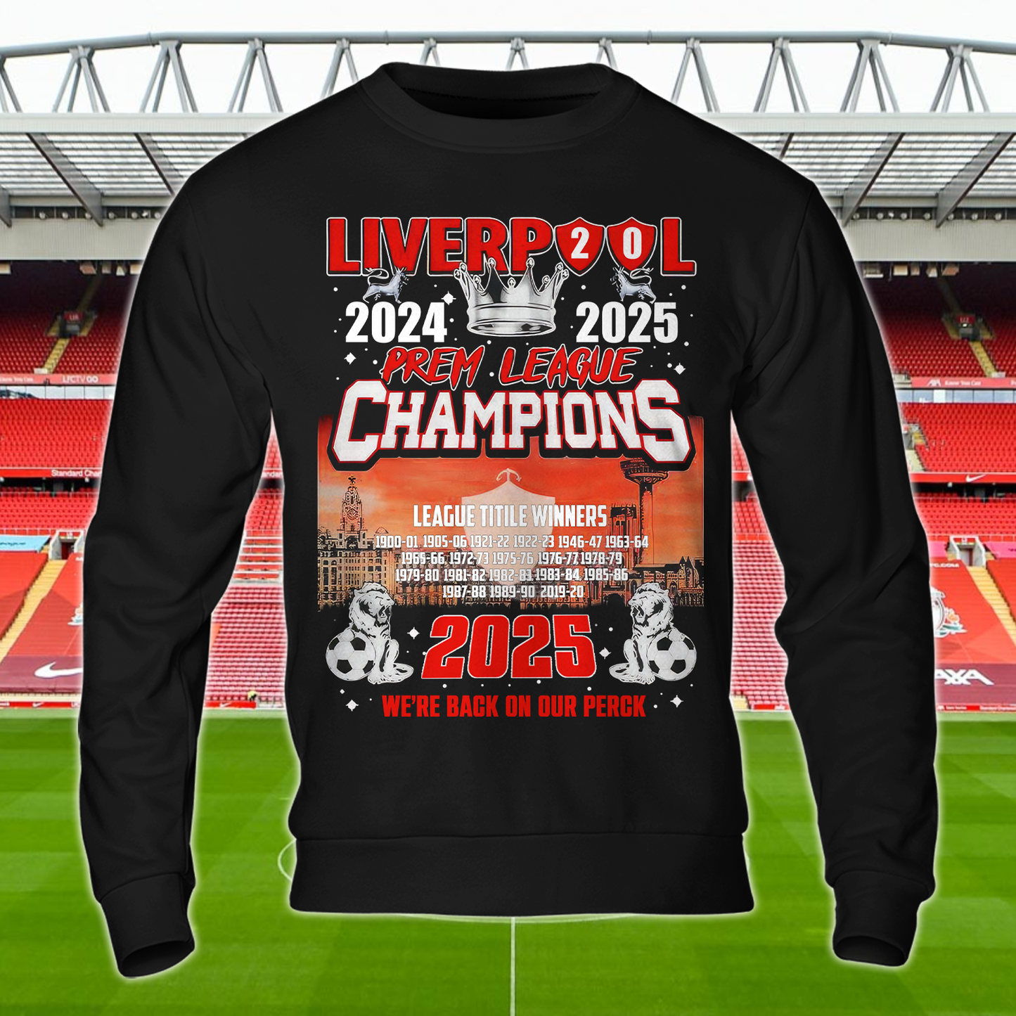 Liverpool FC Premier League Champions 2025 V2 Shirt DDTCTND